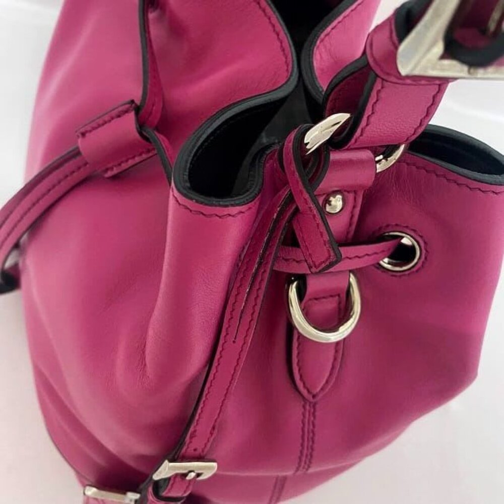 Prada Draw String 2-Way Bag Pink Fuxia Fuchsia Bn2785 - Picture 8 of 10